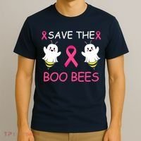 Breast Cancer Save The Boo Bees Halloween T-Shirt thumb 3