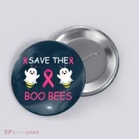 Breast Cancer Save The Boo Bees Halloween Button thumb 0