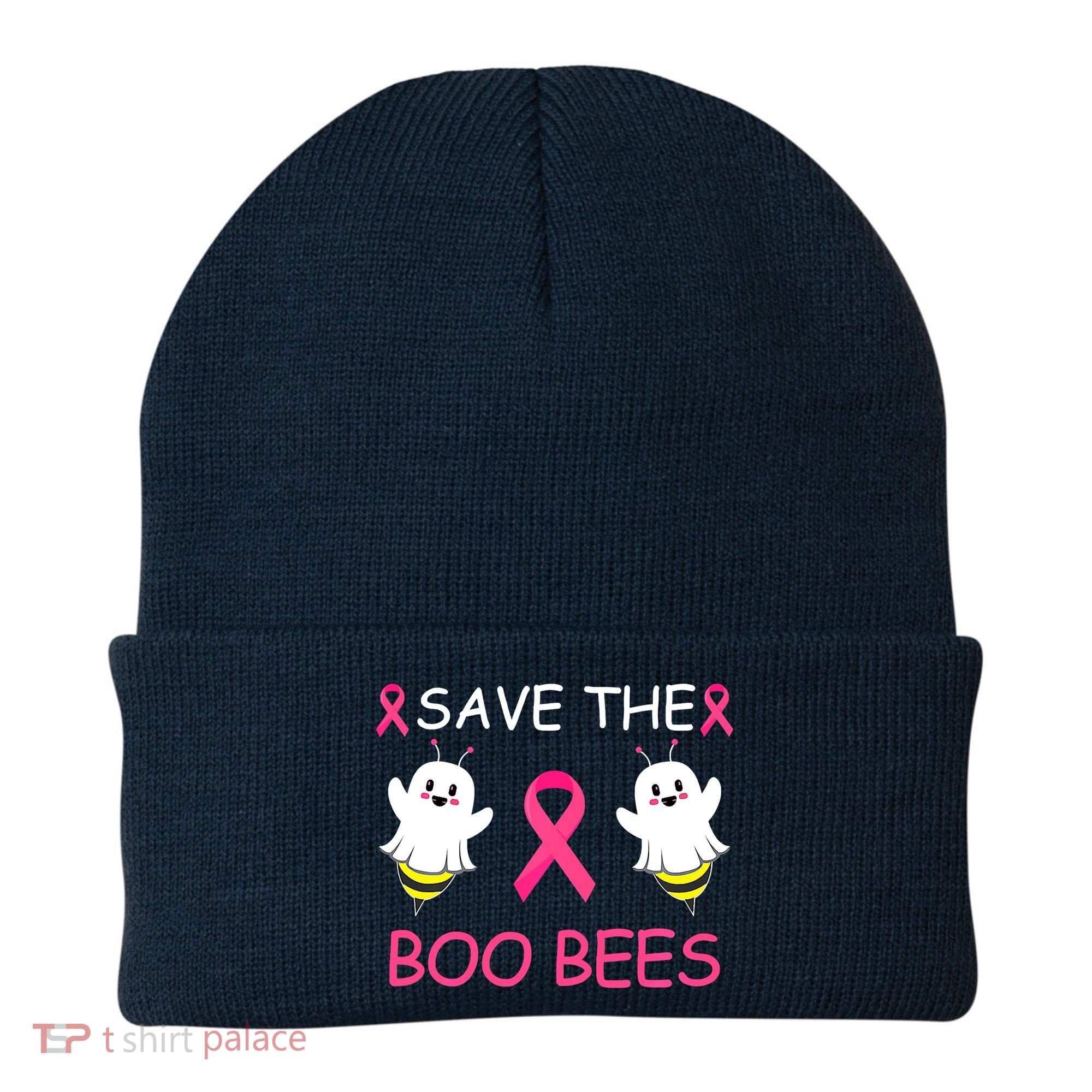 Breast Cancer Save The Boo Bees Halloween Beanie