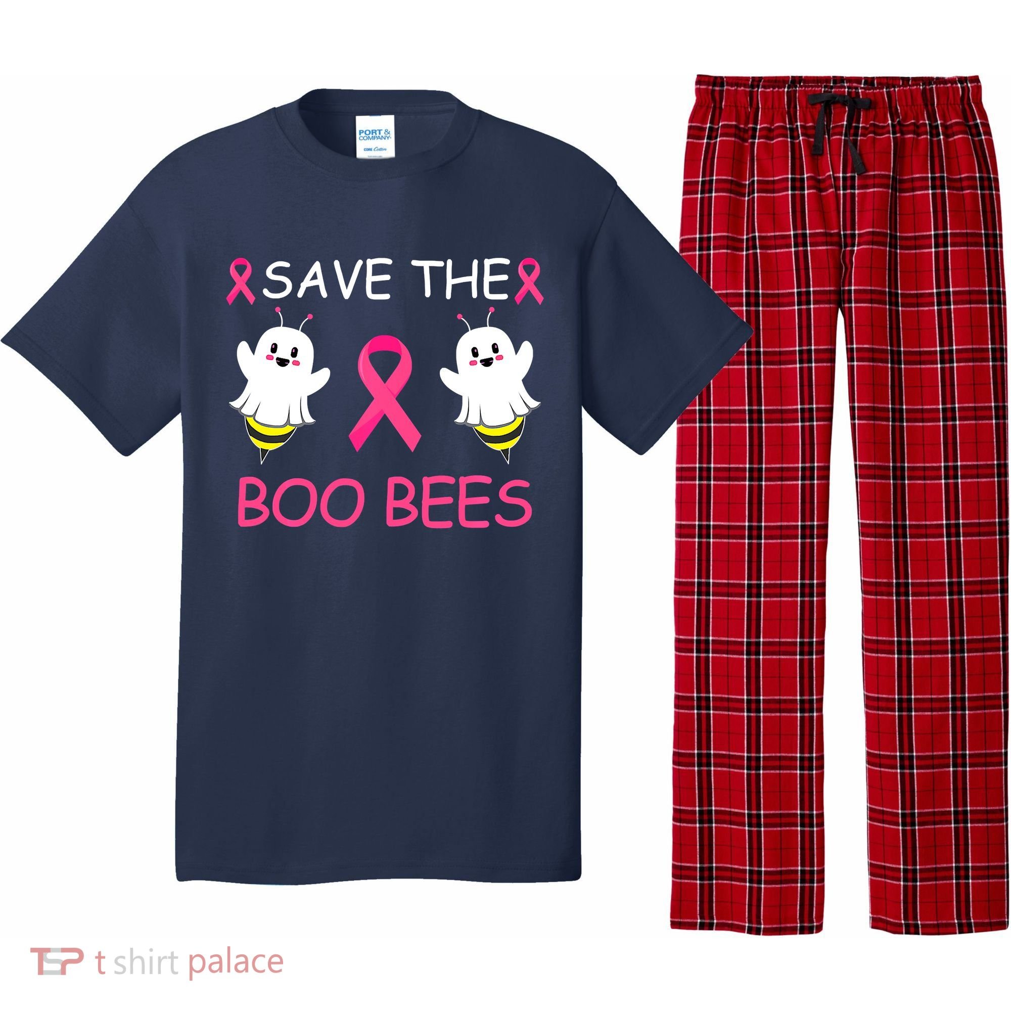 Breast Cancer Save The Boo Bees Halloween Pajama Set