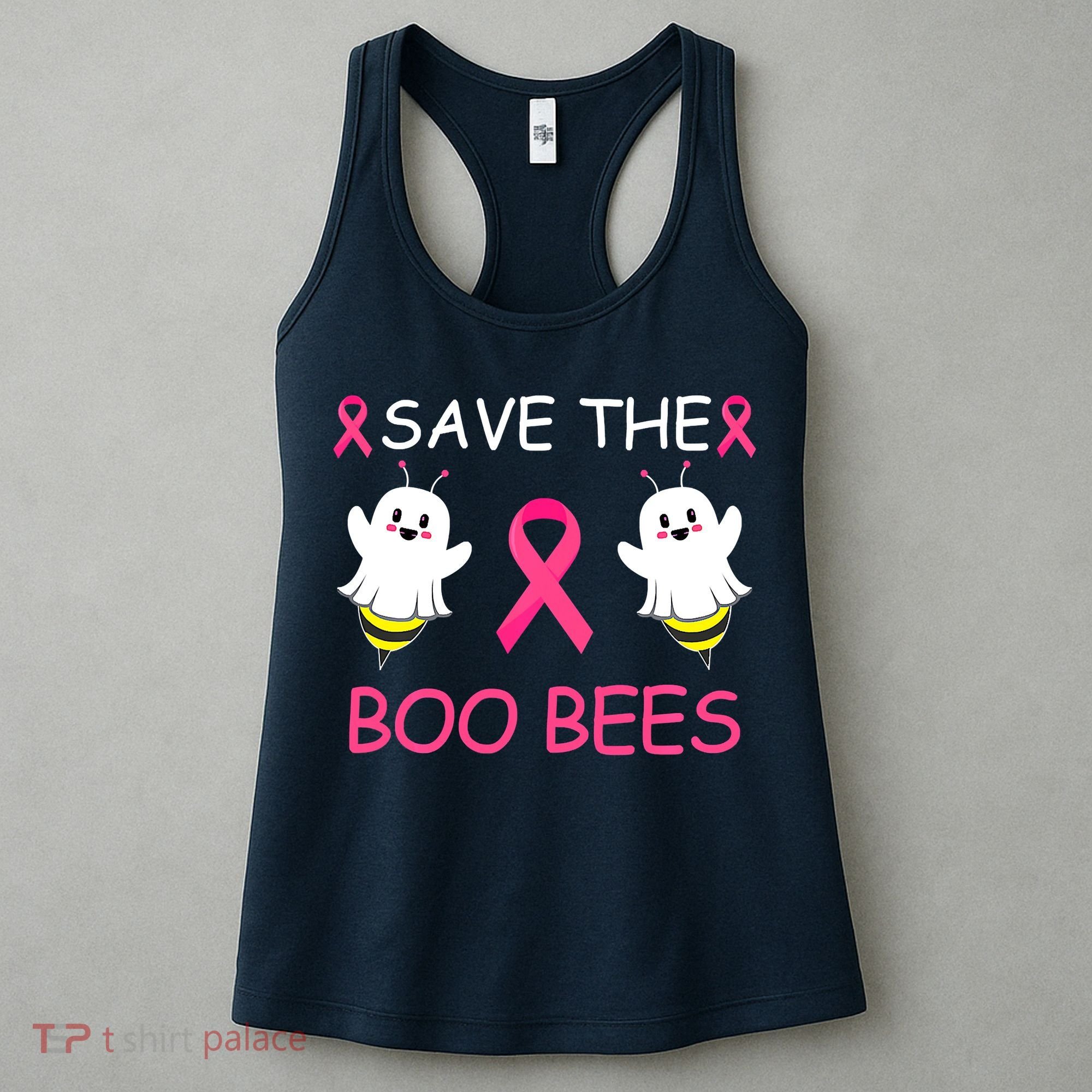 Breast Cancer Save The Boo Bees Halloween Women's Tank Top