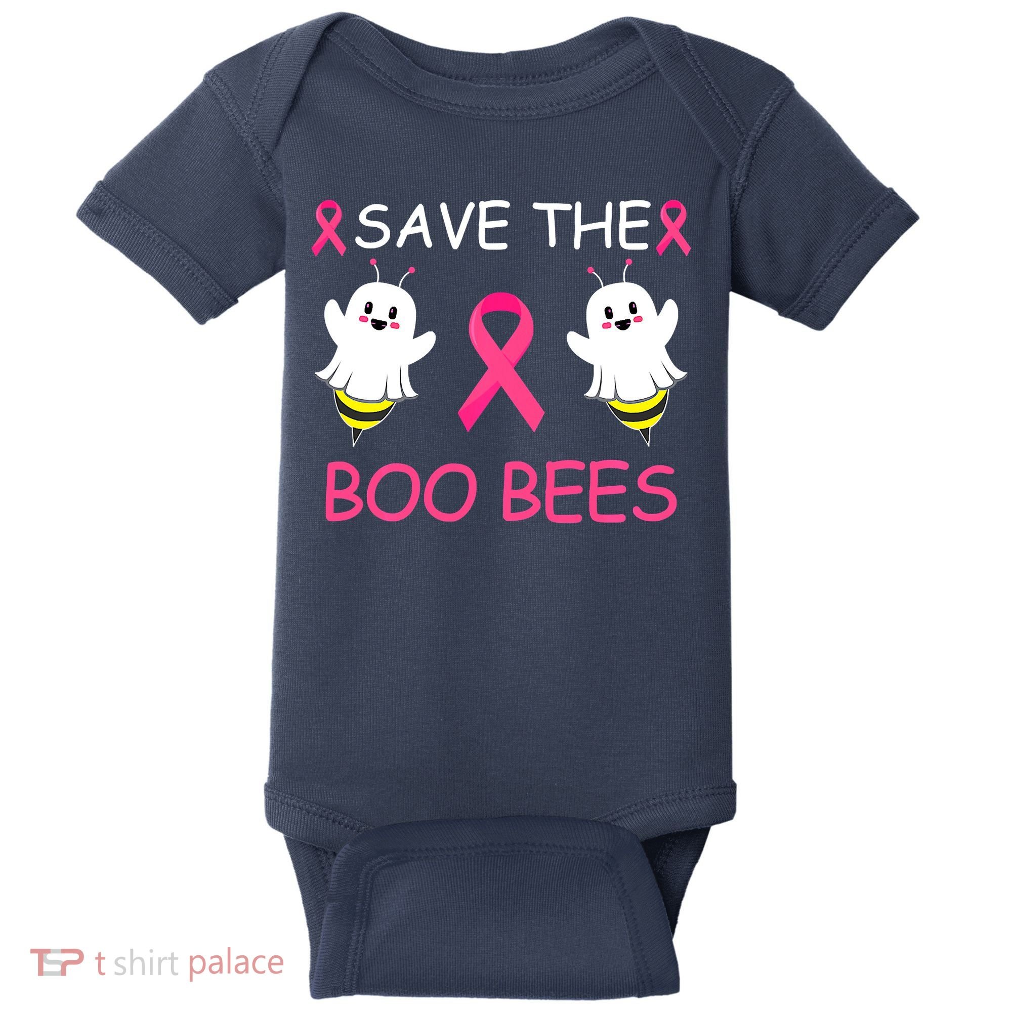 Breast Cancer Save The Boo Bees Halloween Baby Bodysuit