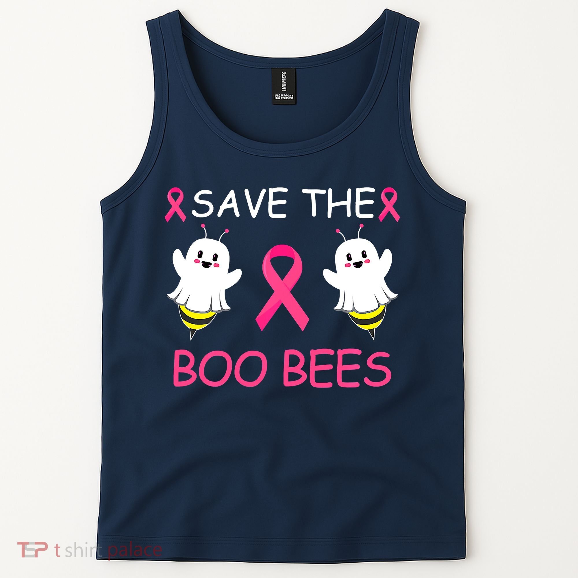 Breast Cancer Save The Boo Bees Halloween Tank Top