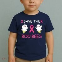 Breast Cancer Save The Boo Bees Halloween Toddler T-Shirt thumb 2