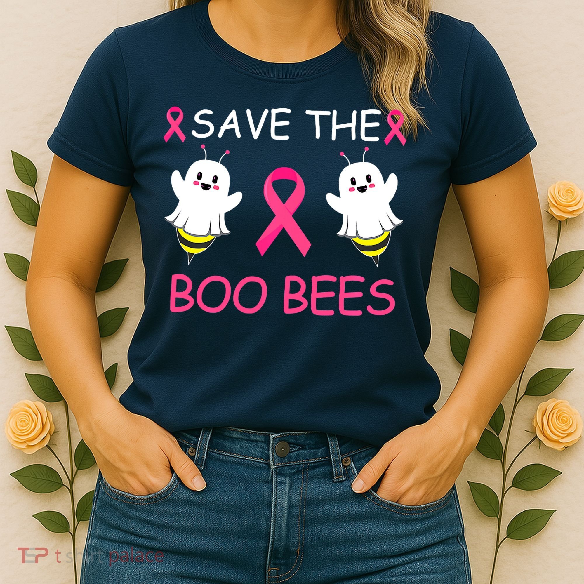 Breast Cancer Save The Boo Bees Halloween Women's T-Shirt