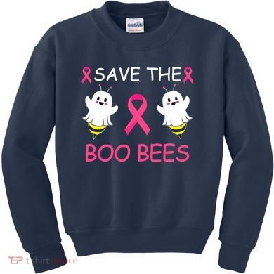 Breast Cancer Save The Boo Bees Halloween Kids Sweatshirt