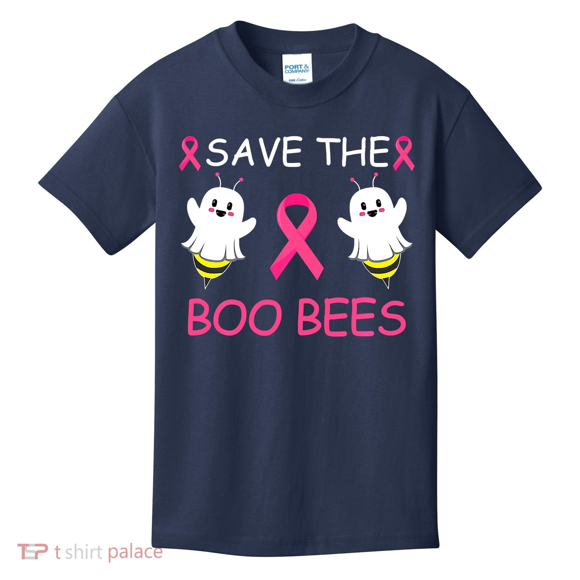 Breast Cancer Save The Boo Bees Halloween Kids T-Shirt