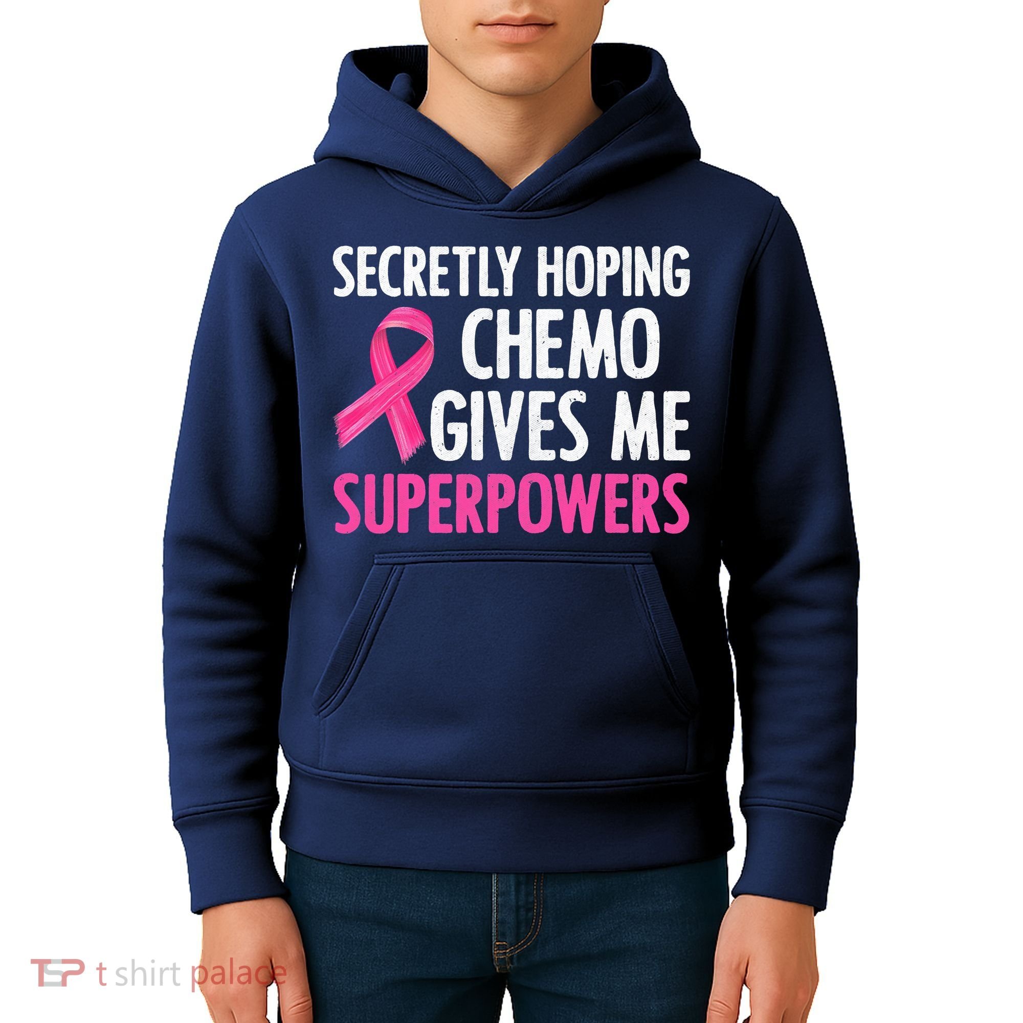 Breast Cancer Secretly Hoping Chemo Gives Me Superpowers Kids Hoodie