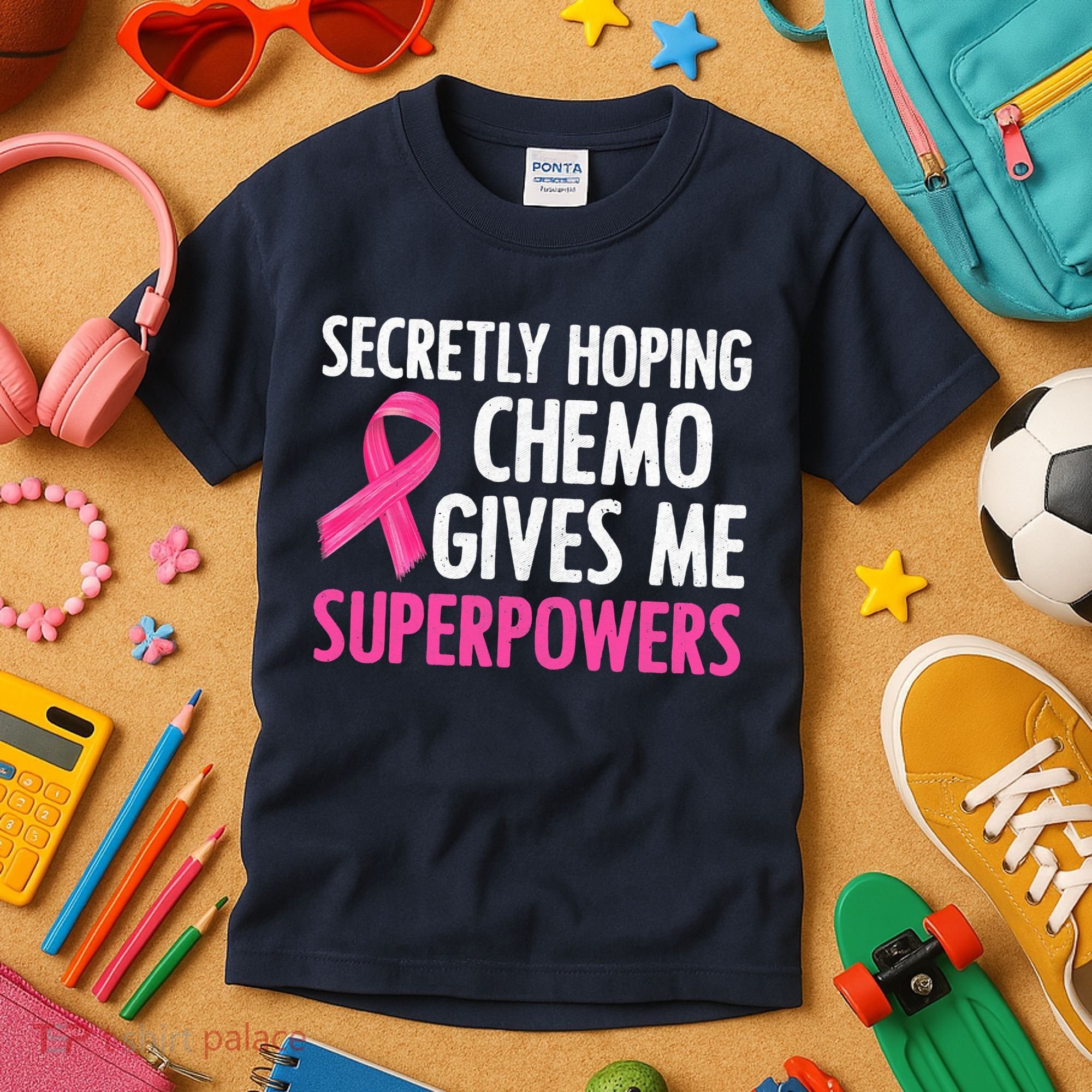 Breast Cancer Secretly Hoping Chemo Gives Me Superpowers Kids T-Shirt