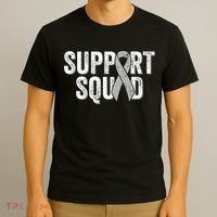 Brain Cancer Support Squad Friend Family Support Ribbon T-Shirt thumb 3