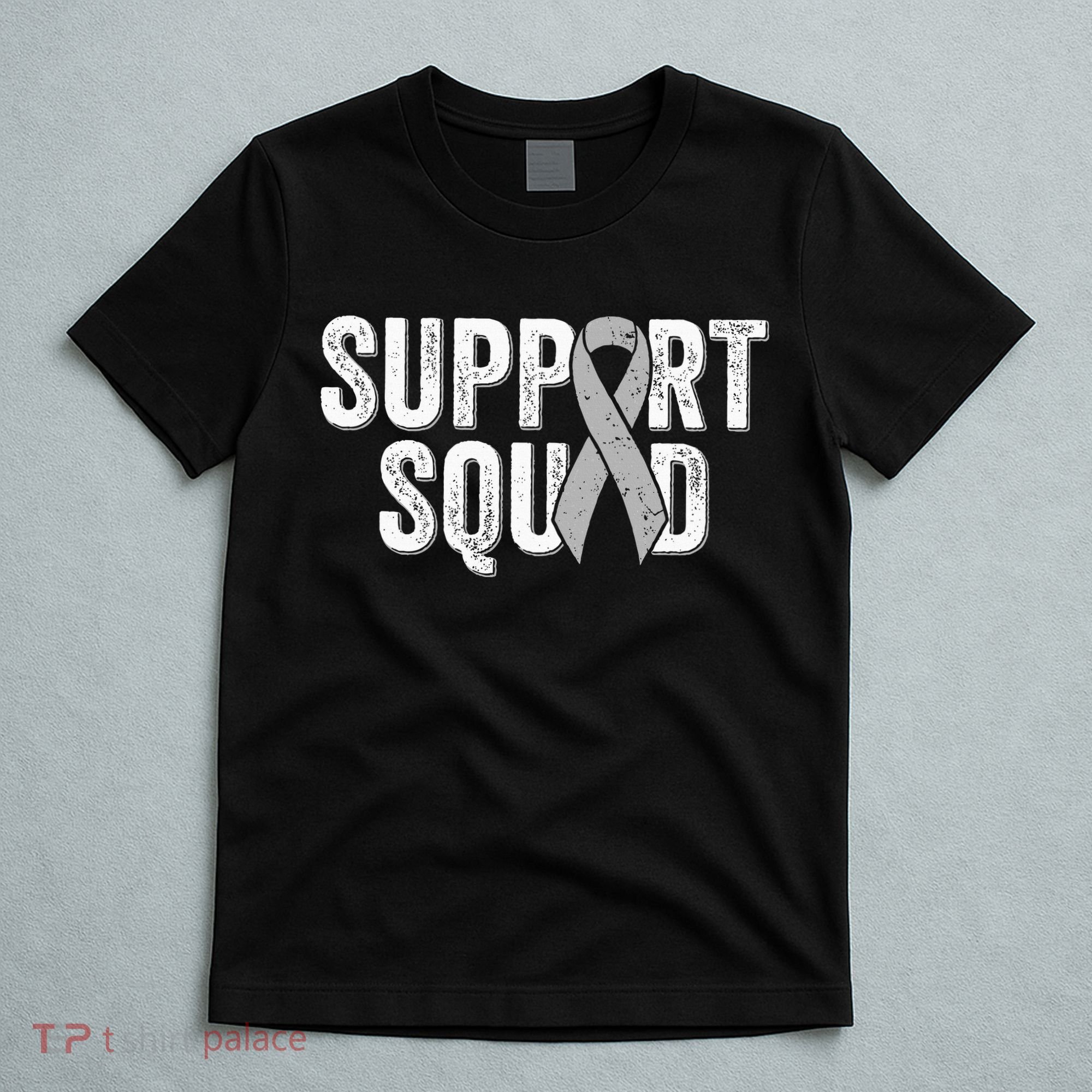 Brain Cancer Support Squad Friend Family Support Ribbon T-Shirt