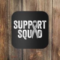 Brain Cancer Support Squad Friend Family Support Ribbon Coaster thumb 0