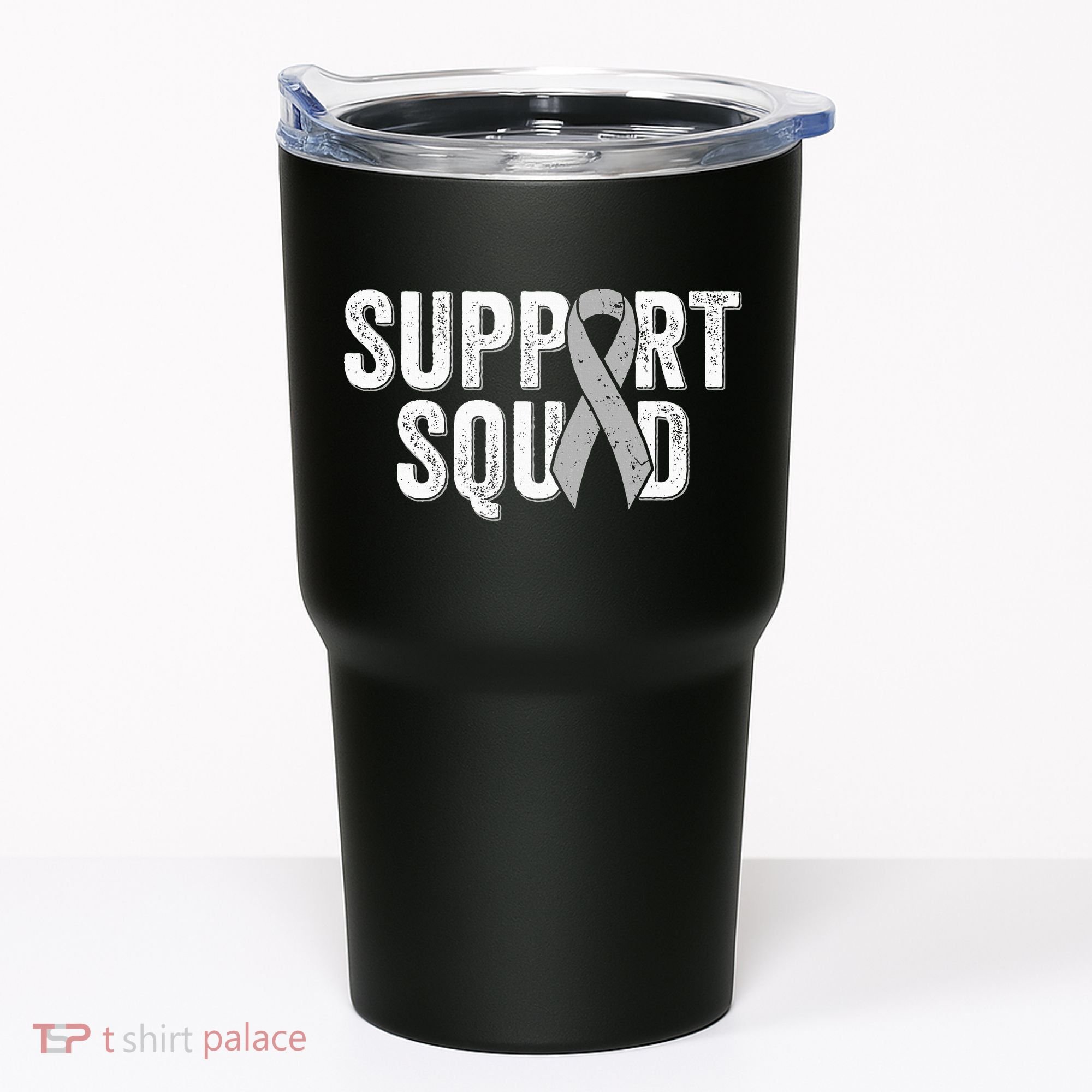 Brain Cancer Support Squad Friend Family Support Ribbon Tumbler