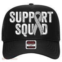 Brain Cancer Support Squad Friend Family Support Ribbon Hat thumb 0