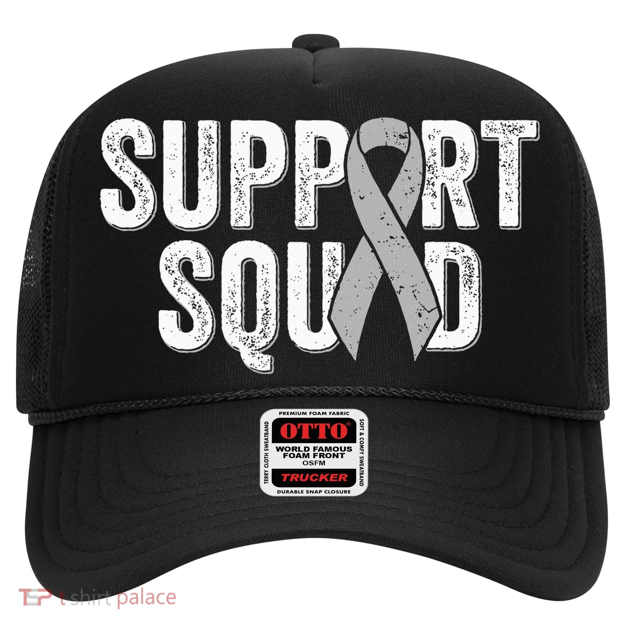 Brain Cancer Support Squad Friend Family Support Ribbon Hat