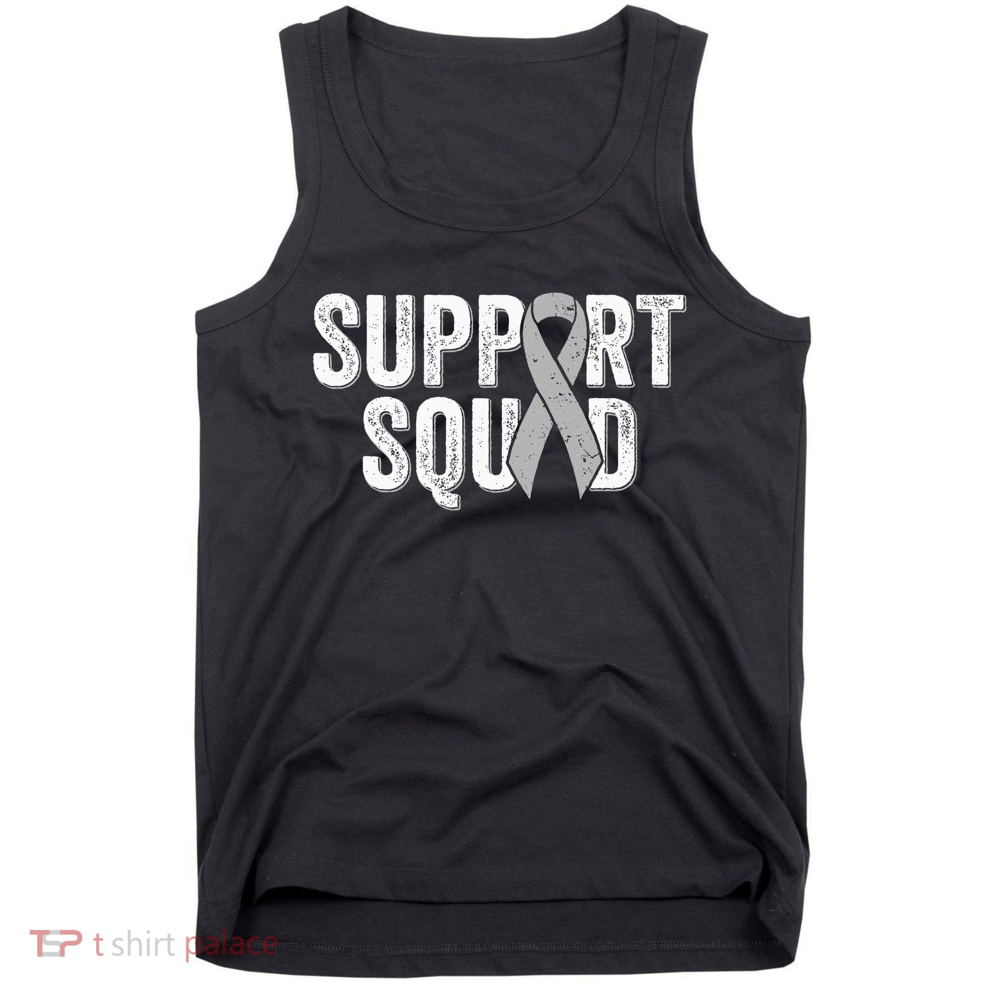 Brain Cancer Support Squad Friend Family Support Ribbon Tank Top