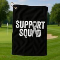 Brain Cancer Support Squad Friend Family Support Ribbon Golf Towel thumb 1