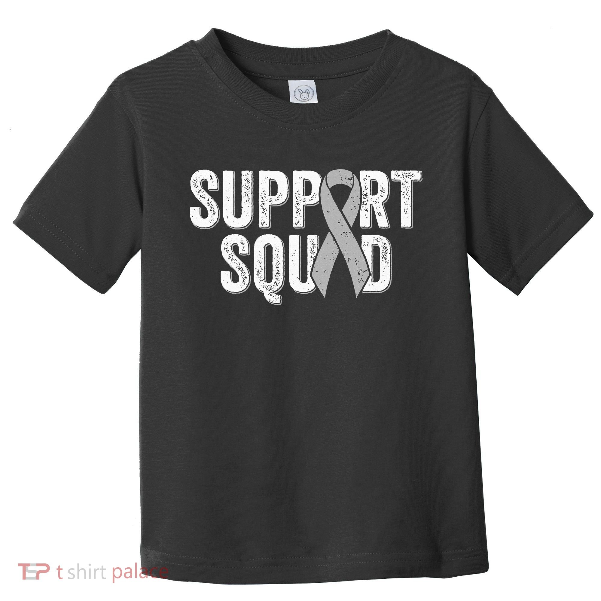 Brain Cancer Support Squad Friend Family Support Ribbon Toddler T-Shirt