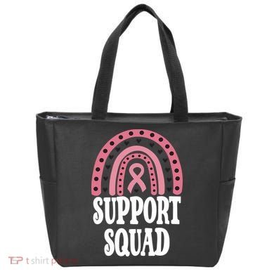 Breast Cancer Support Squad Rainbow Ribbon Tote Bag