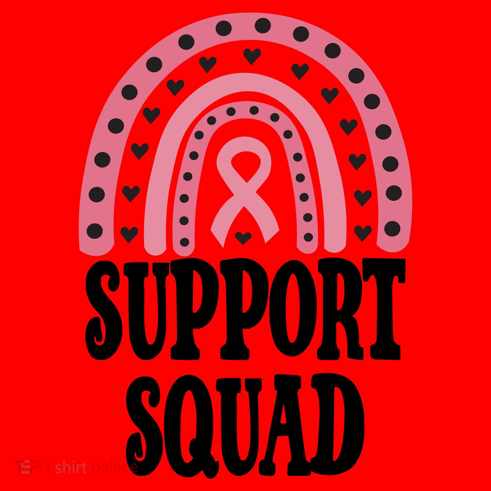 Breast Cancer Support Squad Rainbow Ribbon Santa Hat