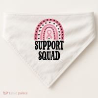 Breast Cancer Support Squad Rainbow Ribbon USA-Made Doggie Bandana thumb 0