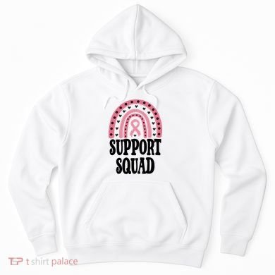 Breast Cancer Support Squad Rainbow Ribbon Hoodie