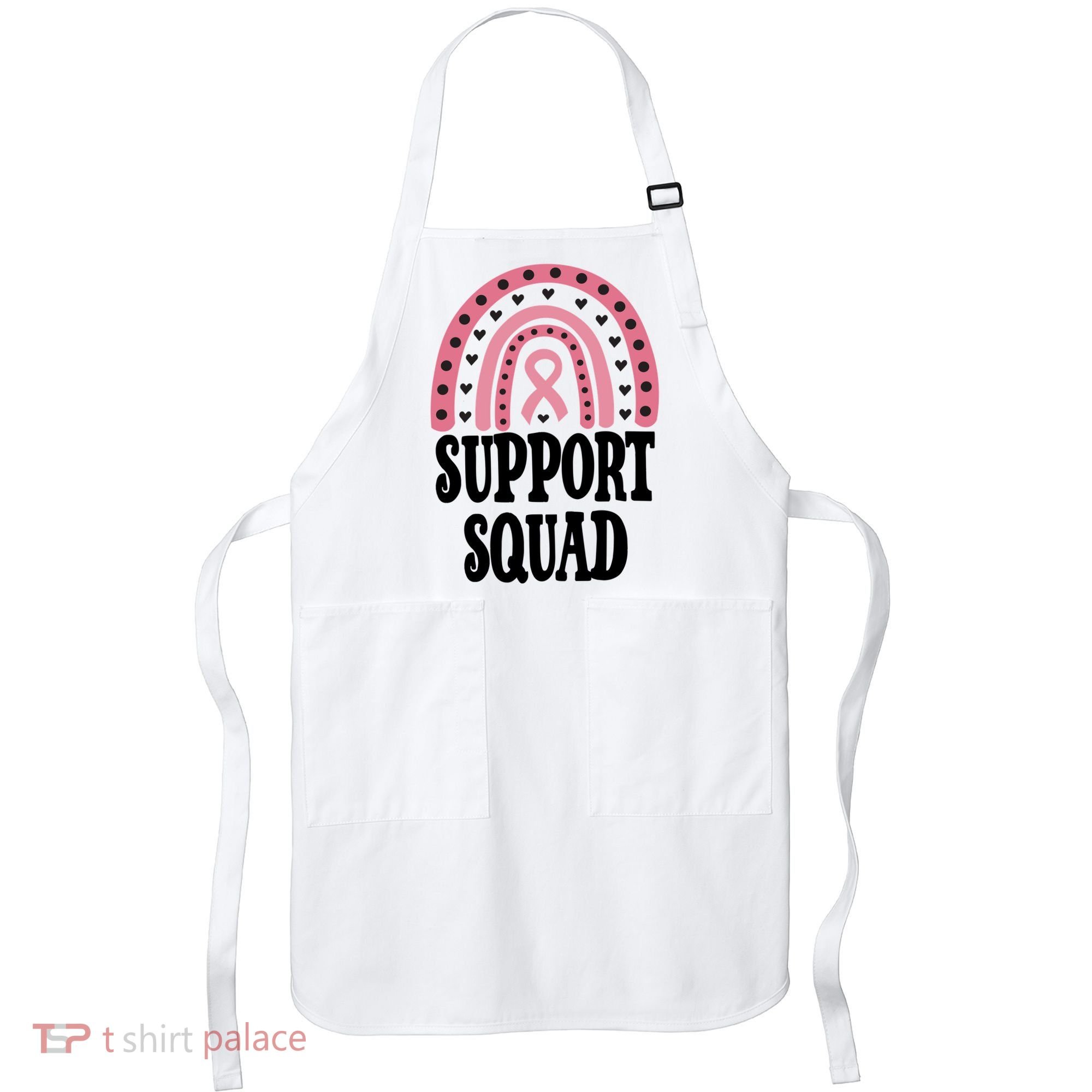 Breast Cancer Support Squad Rainbow Ribbon Apron