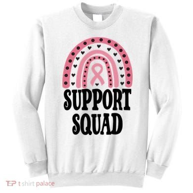 Breast Cancer Support Squad Rainbow Ribbon Sweatshirt