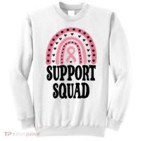 Breast Cancer Support Squad Rainbow Ribbon Sweatshirt thumb 0