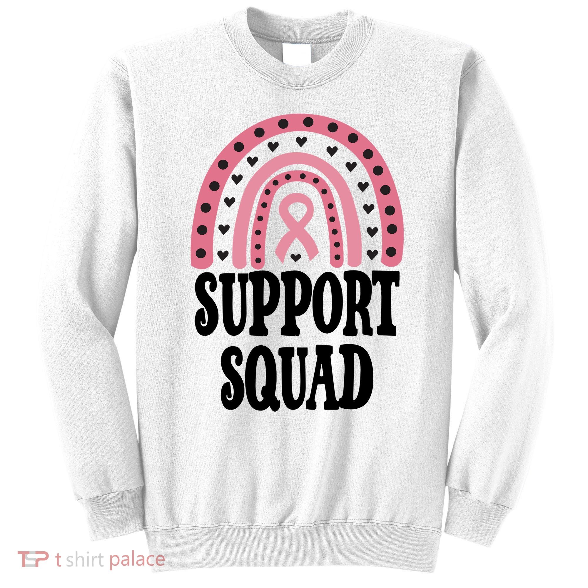 Breast Cancer Support Squad Rainbow Ribbon Sweatshirt