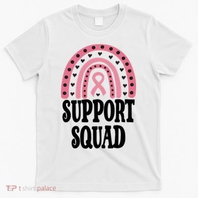 Breast Cancer Support Squad Rainbow Ribbon T-Shirt
