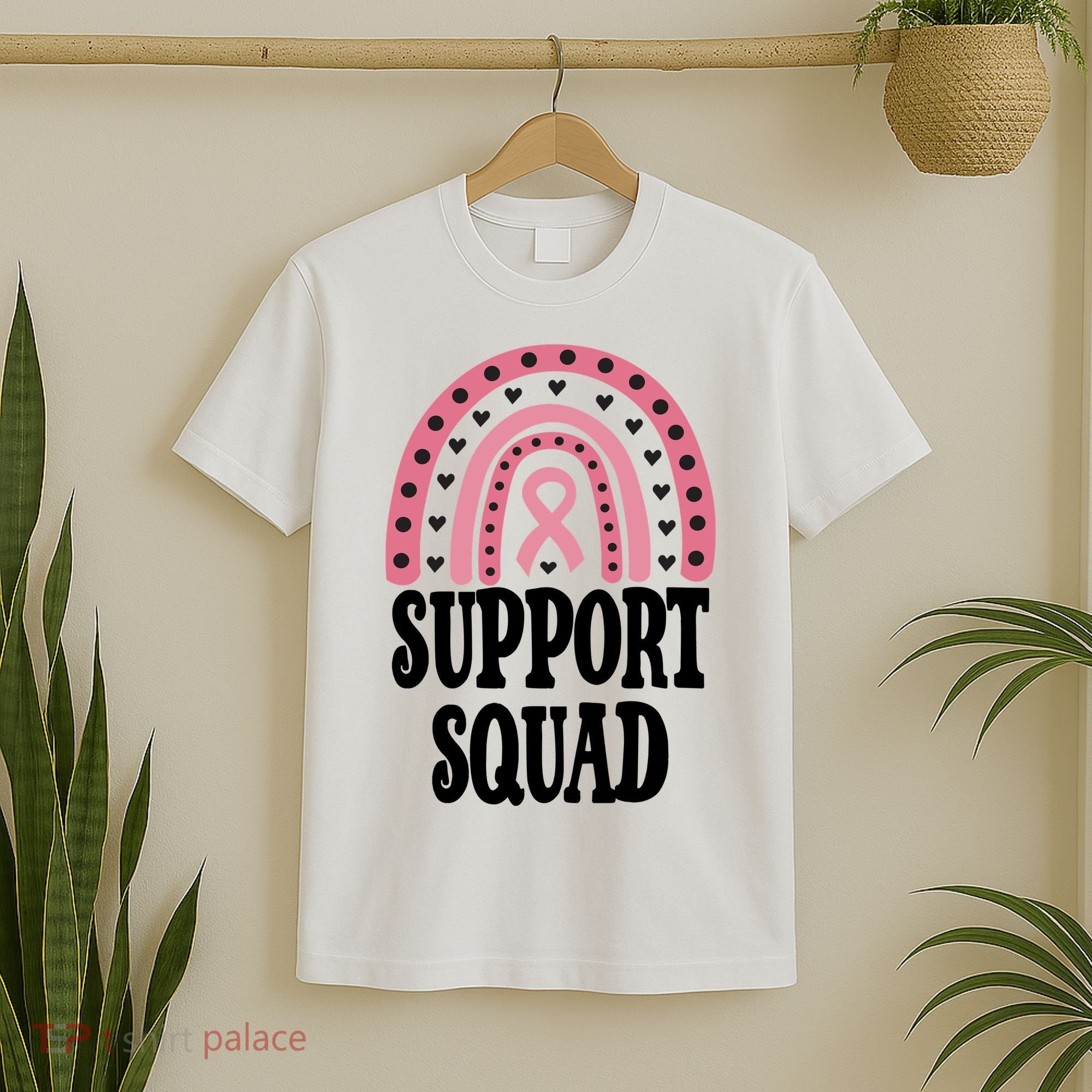 Breast Cancer Support Squad Rainbow Ribbon T-Shirt