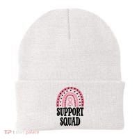 Breast Cancer Support Squad Rainbow Ribbon Beanie thumb 0