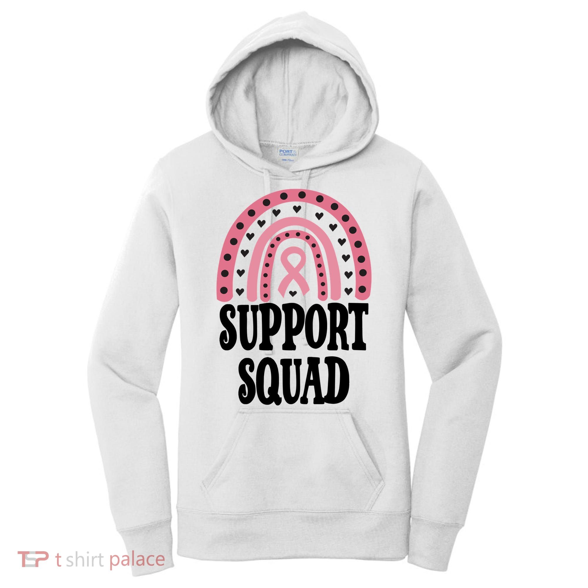 Breast Cancer Support Squad Rainbow Ribbon Women's Hoodie