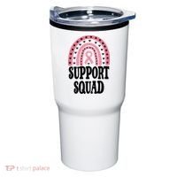 Breast Cancer Support Squad Rainbow Ribbon Tumbler thumb 0