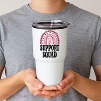 Breast Cancer Support Squad Rainbow Ribbon Tumbler thumb 2