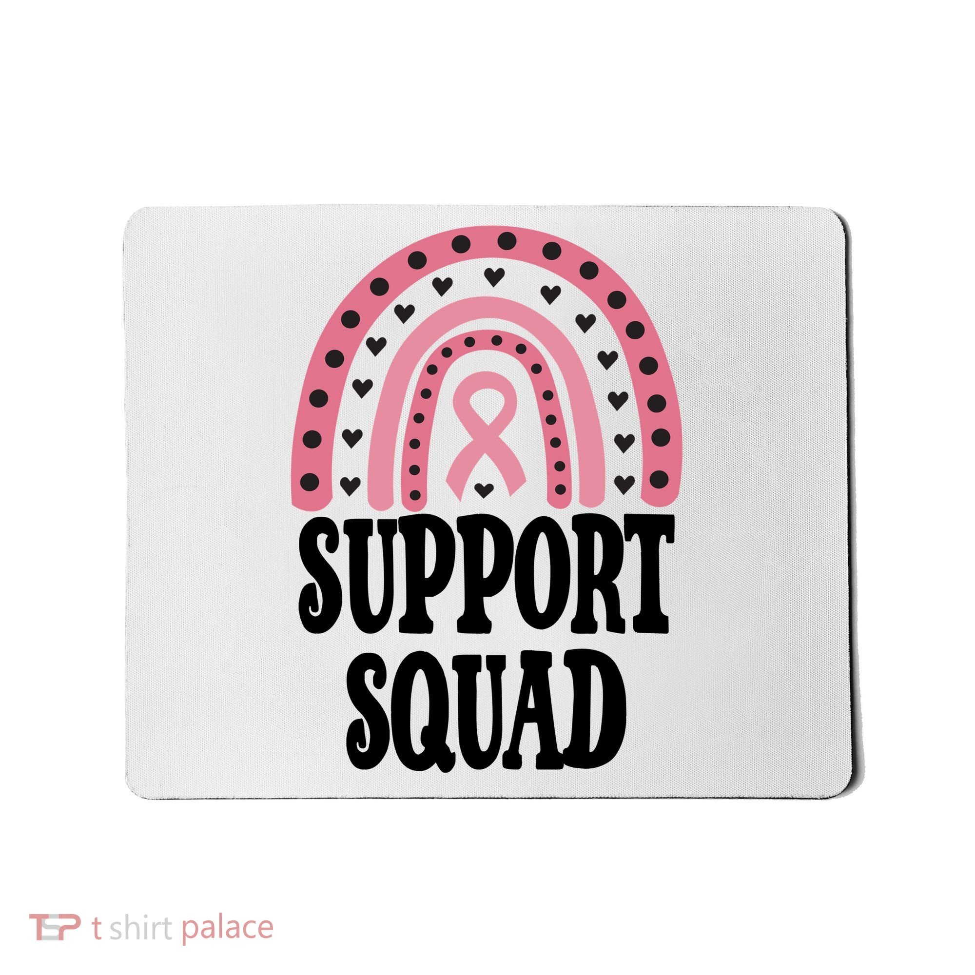 Breast Cancer Support Squad Rainbow Ribbon Mousepad