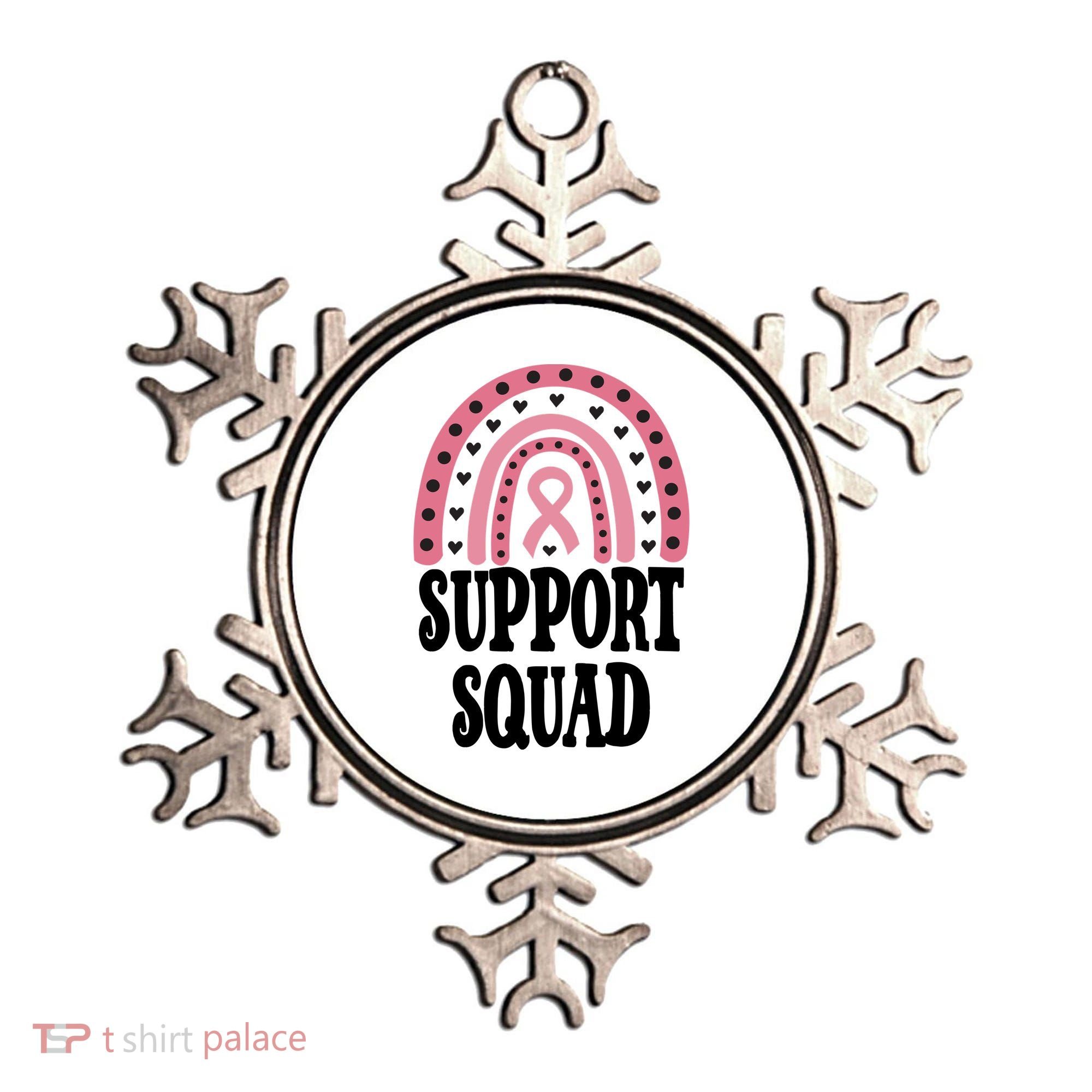 Breast Cancer Support Squad Rainbow Ribbon Ornament