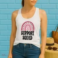 Breast Cancer Support Squad Rainbow Ribbon Women's Tank Top thumb 2