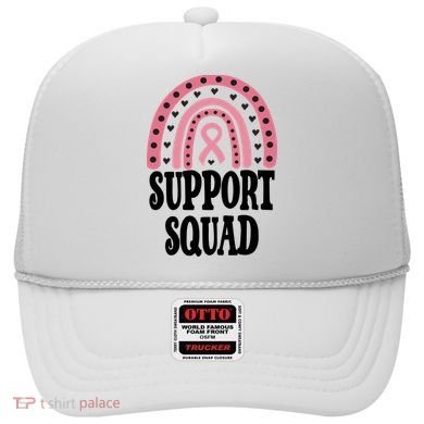 Breast Cancer Support Squad Rainbow Ribbon Hat