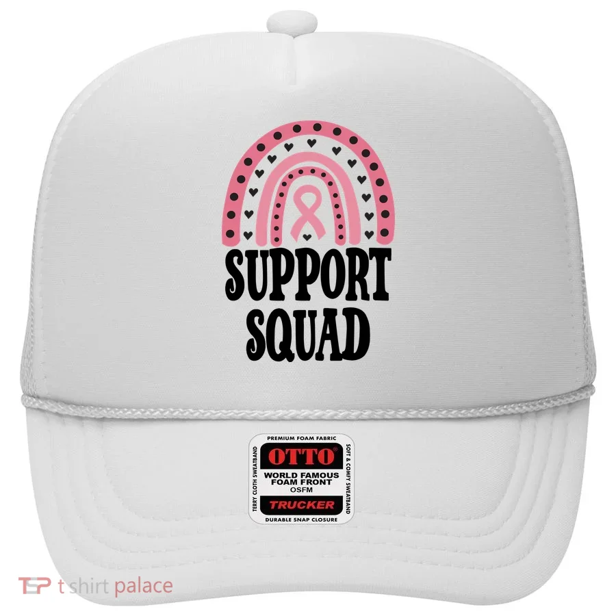 Breast Cancer Support Squad Rainbow Ribbon Hat