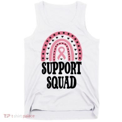 Breast Cancer Support Squad Rainbow Ribbon Tank Top