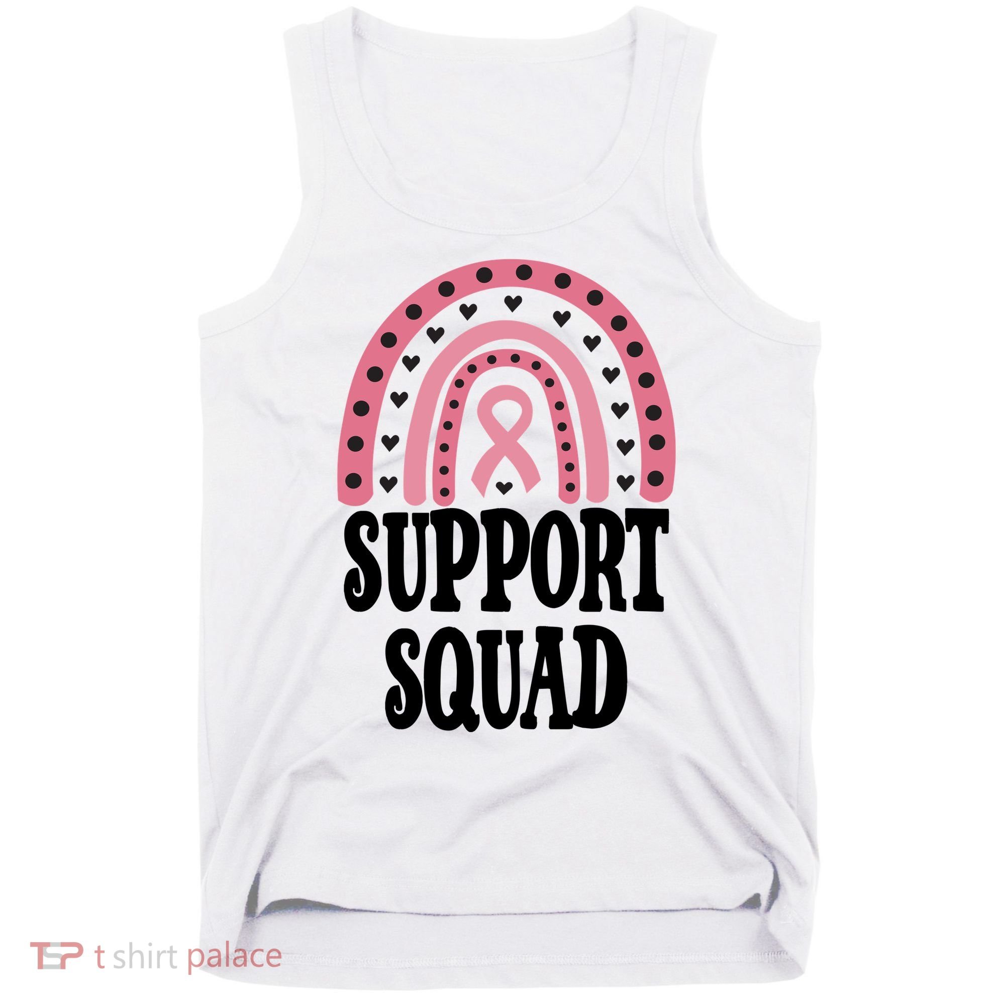 Breast Cancer Support Squad Rainbow Ribbon Tank Top