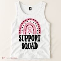 Breast Cancer Support Squad Rainbow Ribbon Tank Top thumb 2