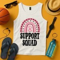 Breast Cancer Support Squad Rainbow Ribbon Tank Top thumb 4