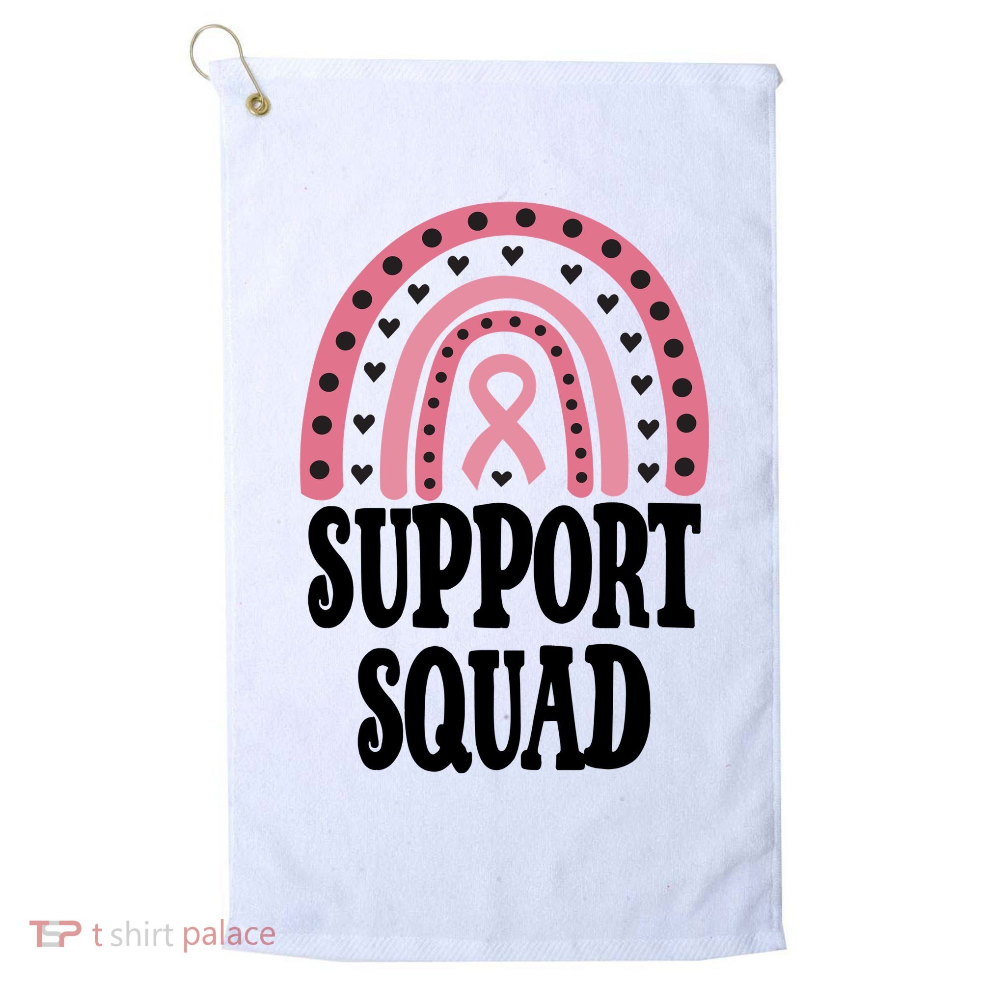 Breast Cancer Support Squad Rainbow Ribbon Golf Towel