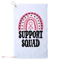 Breast Cancer Support Squad Rainbow Ribbon Golf Towel thumb 0