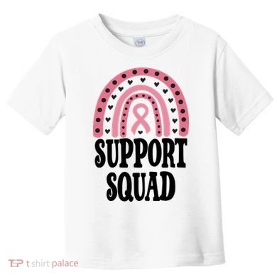 Breast Cancer Support Squad Rainbow Ribbon Toddler T-Shirt