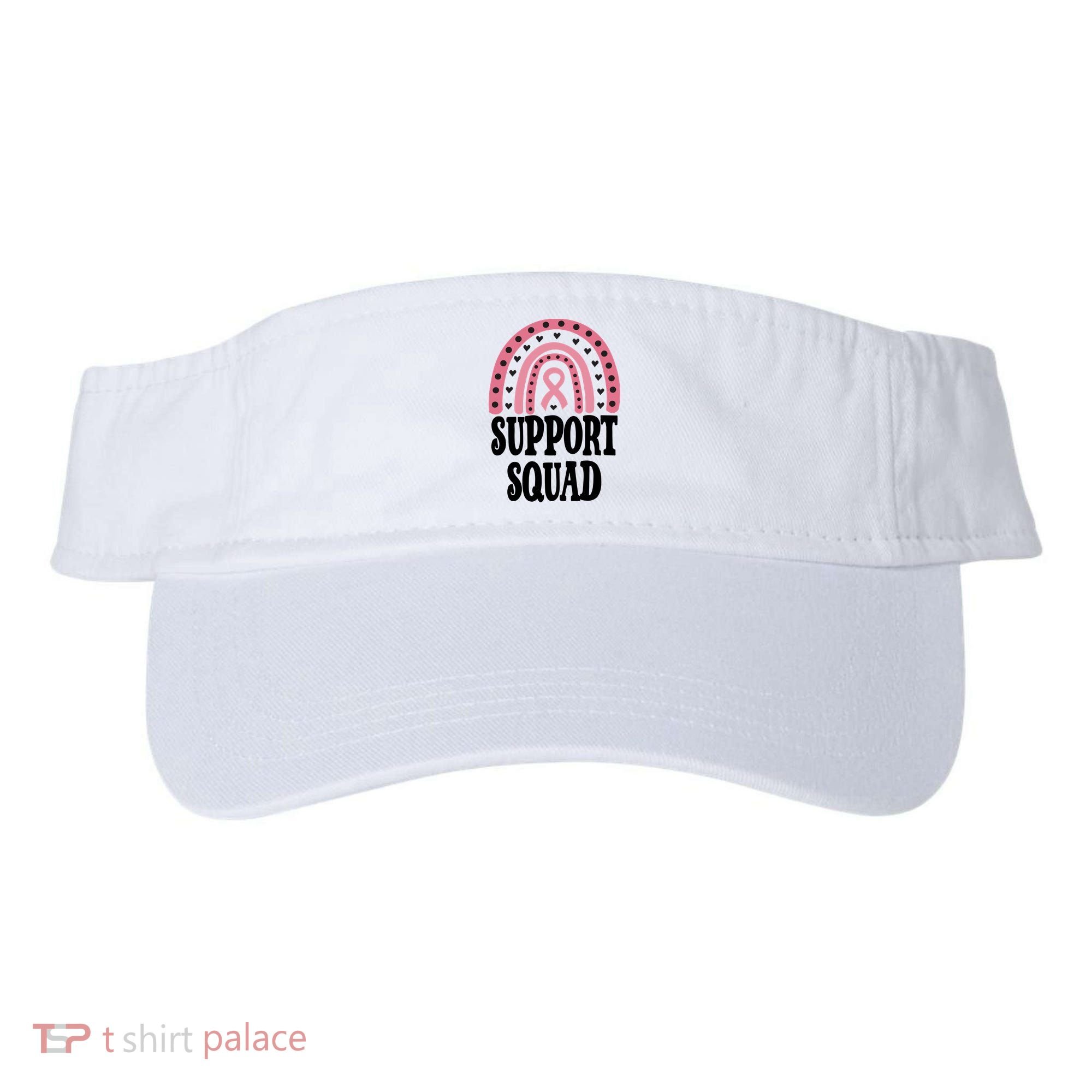 Breast Cancer Support Squad Rainbow Ribbon Visor