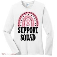 Breast Cancer Support Squad Rainbow Ribbon Women's Long Sleeve Shirt thumb 0